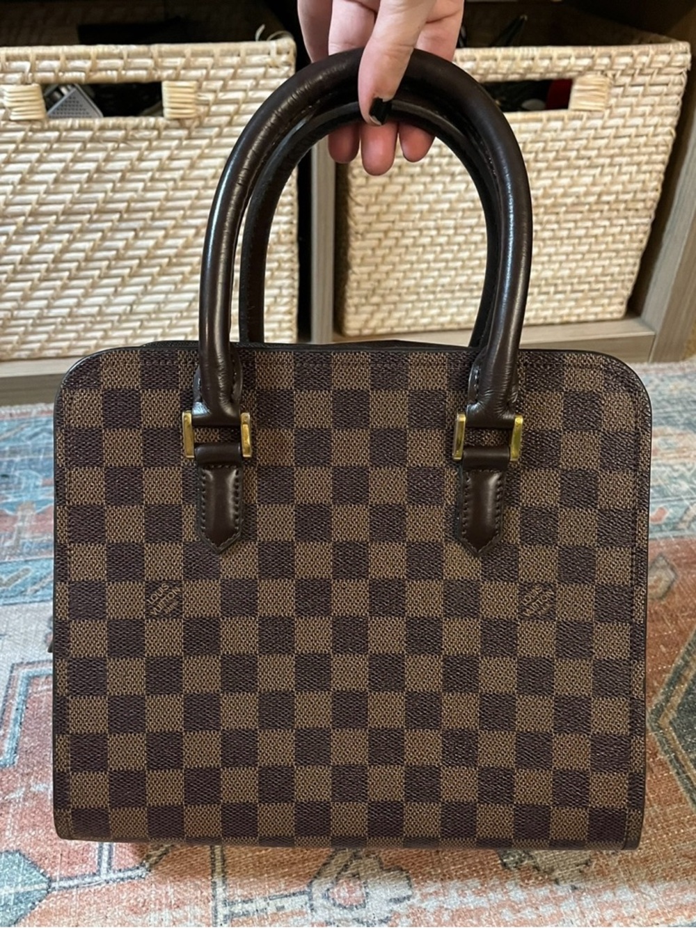 LOUIS VUITTON Triana Handbag in Damier Ebene Y2K Vintage - Picture 2 of 16
